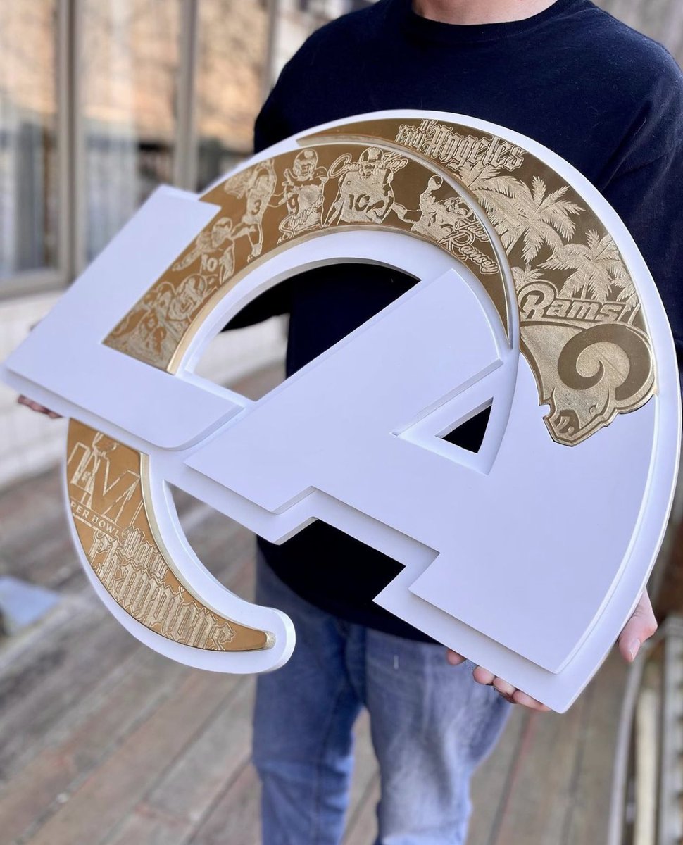 Catchfire_C's tweet photo. @RamsNFL Super Bowl Championship sign. DM if interested. 

#SuperBowlLVI #SuperBowl #LosAngelesRams #Champs #LosAngeles #nfl #football #sports #woodart #etsy #shopsmallbusiness #mancave #odellbeckham #Stafford #CooperKupp #MVP https://t.co/D9PX1UeTk0