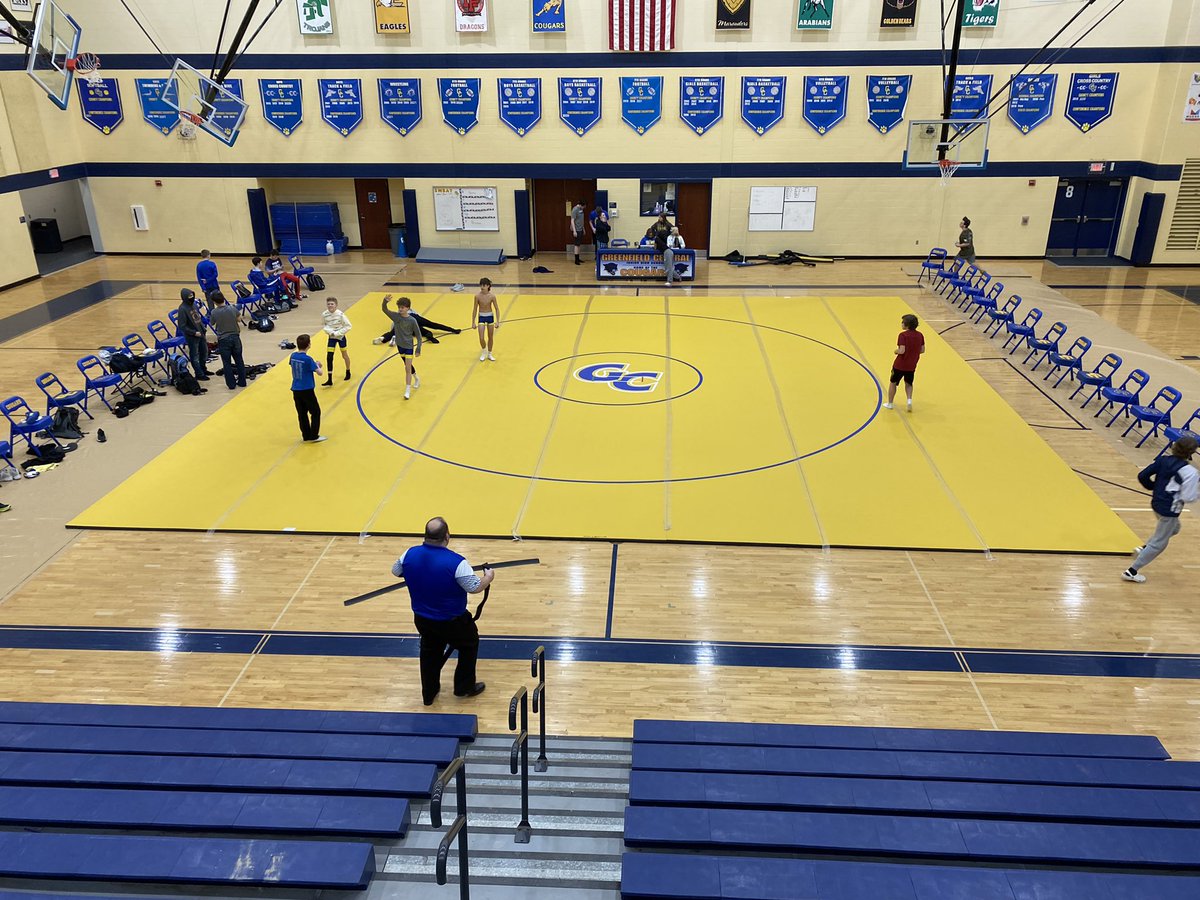 Excited to put our brand new wrestling mat to use tonight as the Cougar wrestlers host Shelbyville! #gcsc