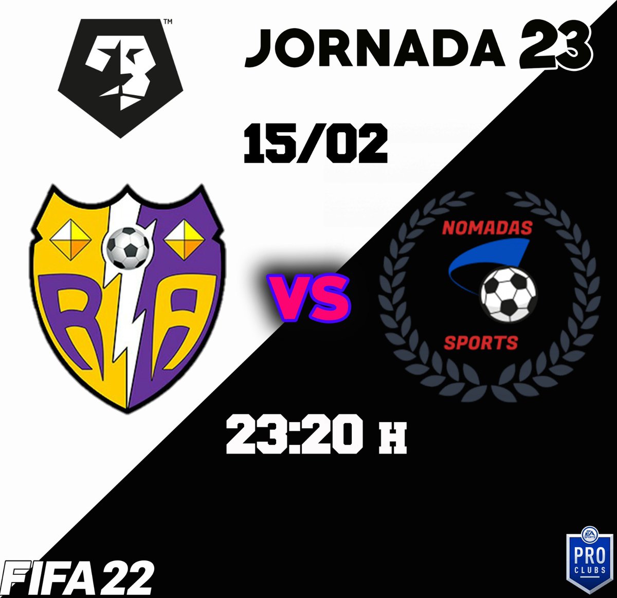 RayoClubesPro's tweet image. 📅Martes 15/02/2022
🏆Jornada 23 @VFOspain
🆚 @NOMADASESPORT1
Enlace del canal para verlo: youtu.be/tFynWDhIcJc
#FIFA22 #FIFAclubespro