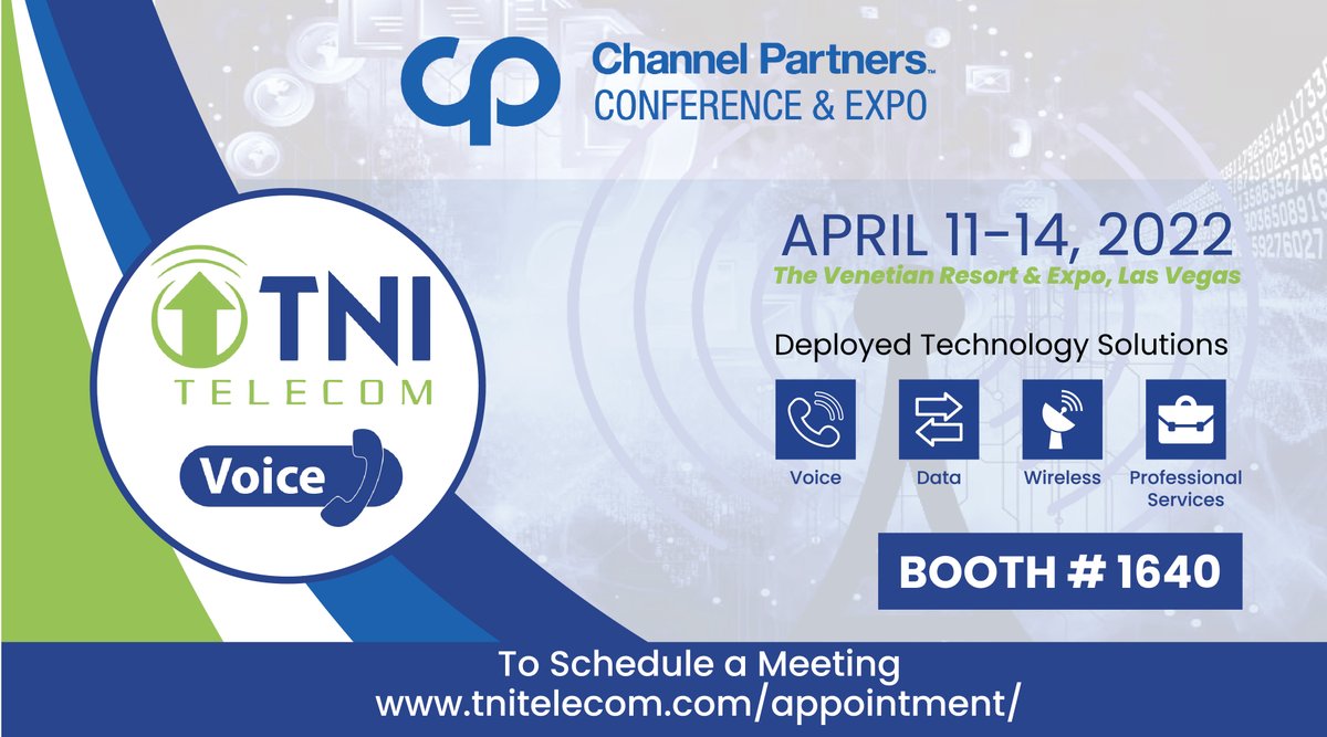 tnitelecom's tweet photo. Looking forward to Meeting Channel Partners 2022  
#deployments #deployed #rollout #msp #mspartners
#integrations #itdevelopment #managedserviceprovider #technology #technologysystems #digitaltransformation #systemintergration #systemintegration #cpexpo https://t.co/xIWRMQGOkc