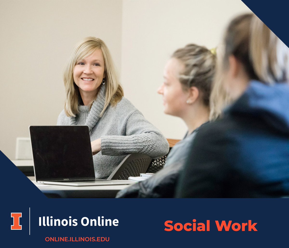 Illinois_Online's tweet photo. The #MSW from @UofISocialWork focuses on learning advanced direct practice skills to work in a wide variety of clinical environments. Students choose  one of four focus areas to tailor their coursework.

More here: https://t.co/LmUTYEX4p2

#IllinoisSW https://t.co/wLkrKZd7fW