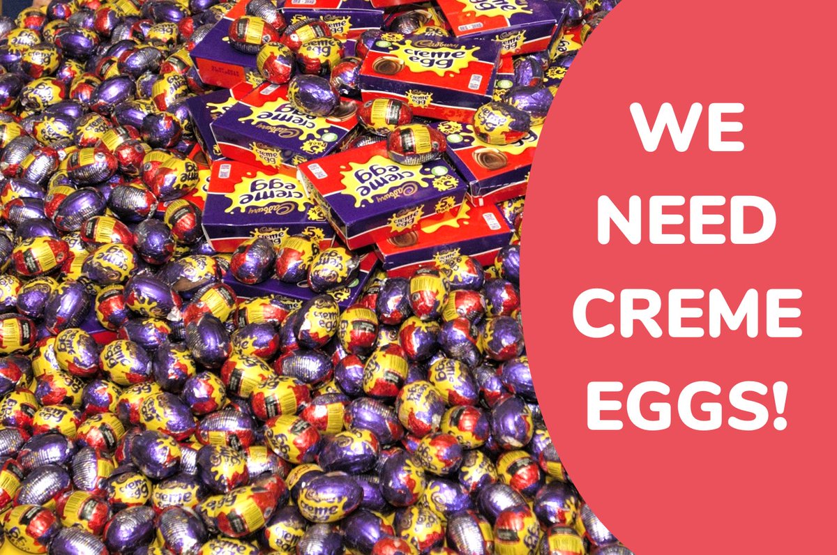 We're on the hunt for Creme Eggs towards our Easter Chick Appeal! 🐣
Could you help by donating a few boxes or starting a collection at work?
Our Amazon wishlist is a really easy way to donate 👉 amzn.to/3gP4xTS