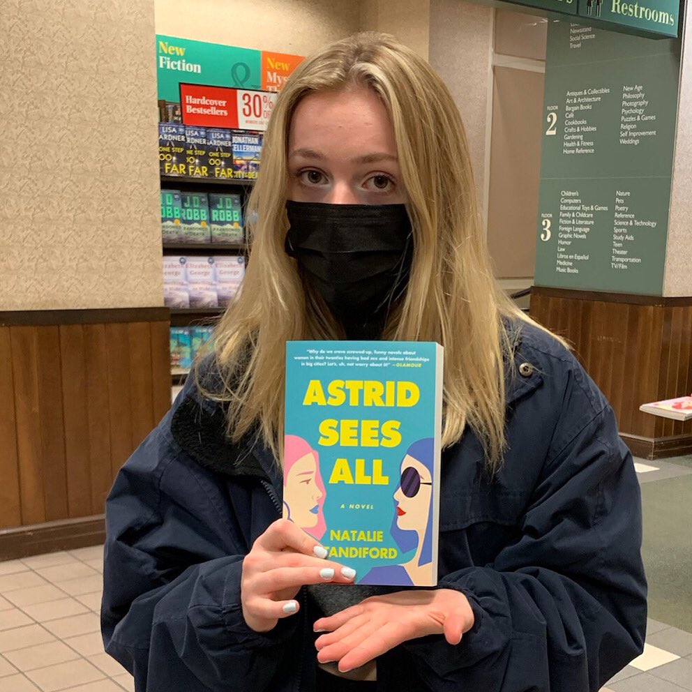 #astridseesall is out in paperback today! (Shown here at @BNRittenhouse by my wonderful niece) As Glamour put it: “Why do we crave screwed-up, funny novels about women in their 20s having bad sex and intense friendships in big cities? Let’s, uh, not worry about it!”<a href="/BNBuzz/">Barnes & Noble</a>
