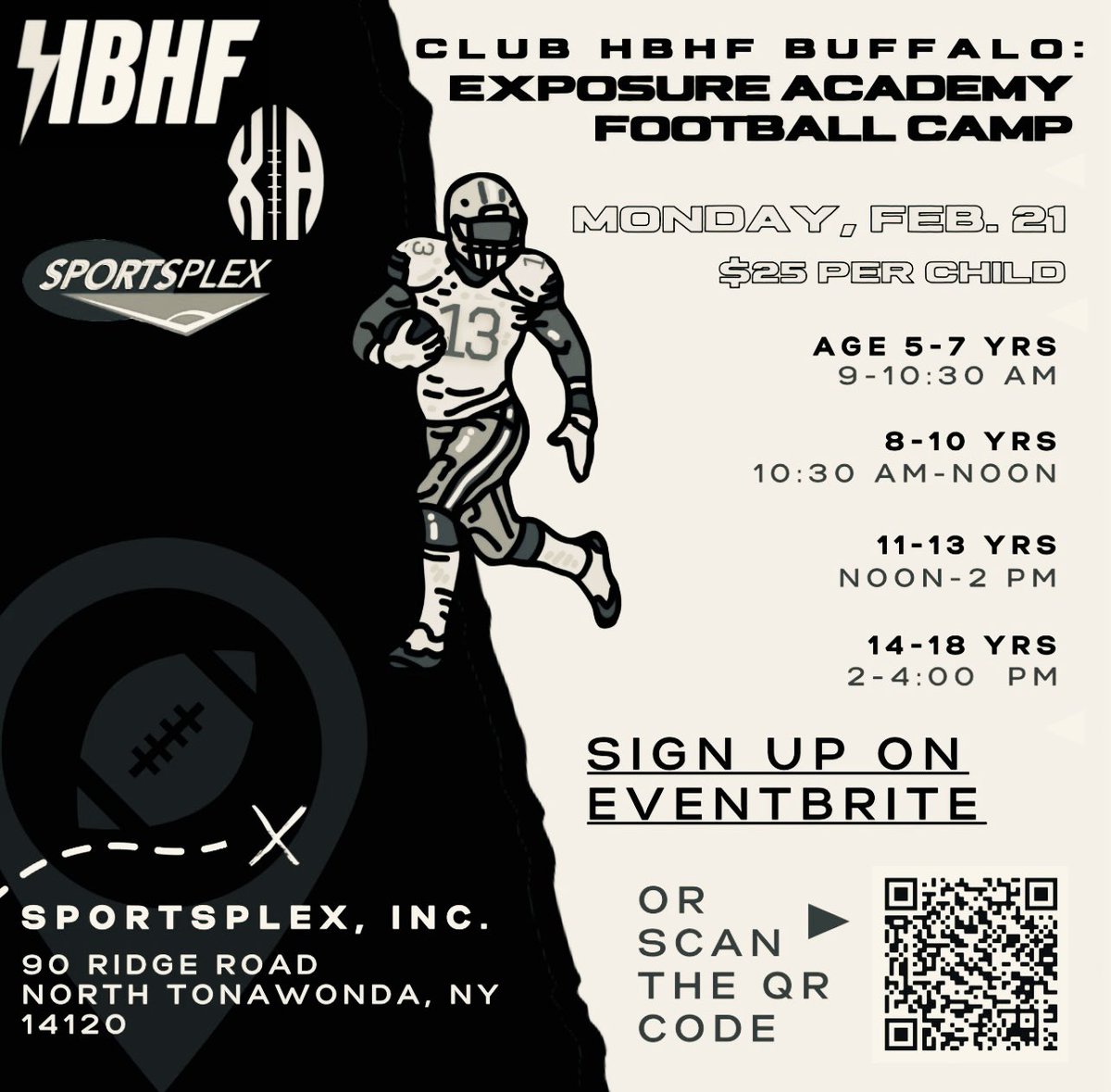 StevieJohnson13's tweet image. Looking forward to exposing your skills.

Join us Feb 21st @SportsplexWNY!
Parents can stay for The Academy.

- Scholarship Opportunities 
(Coaches will be in attendance.)
- Brand Opportunities
(Businesses will also be in attendance.)

#HandleBizHaveFunClub 🛸