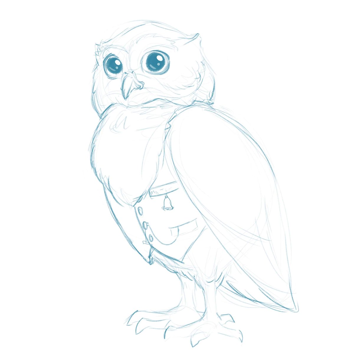 HBrambleberry's tweet photo. Another WIP that didn't get included last week - Mr. Templeton! He has a little vest 🥺❤️ 

#Art #sketch #owl #cute #vest #roleplay #fantasy https://t.co/4V9Q3NUSka