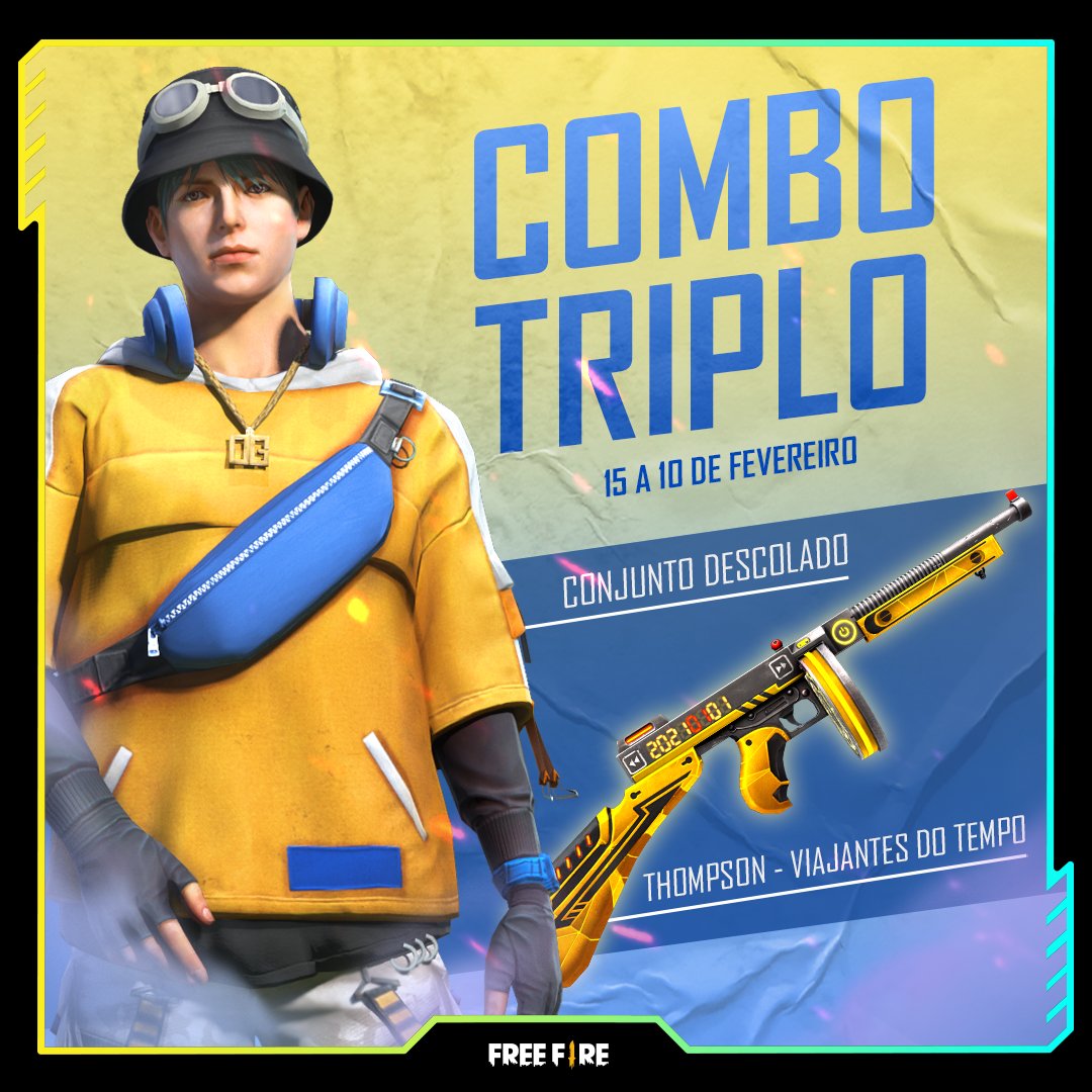 Garena Free Fire - CHEGOU! 🔥🔥🔥 O Combo Triplo está disponível com  estilos para suas combinações mais brabas 😎✨