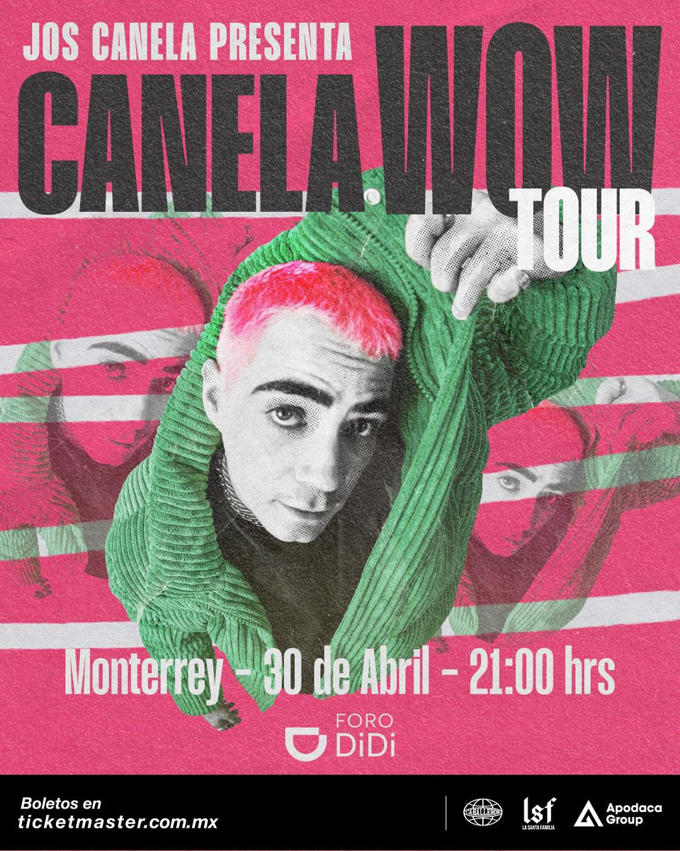 monterrey_live's tweet photo. Jos Canela anuncia concierto en Monterrey 🙌 El ex CD9 llegará al Foro DiDi con su #WowTour este próximo 30 de abril emprendiendo su faceta de solista 🎤
🎫 Boletos a la venta a partir del próximo 17 de febrero @JosDice @ForoDiDi #joscanela https://t.co/mw2MdHgsnV