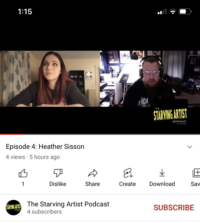 _TSAPodcast's tweet photo. The insanely talented Heather Sisson joins us for episode 4! Now available on YouTube!

#podcast #thestarvingartistpodcast #podcaster #painter #art #artist #sapodcast #spotifypodcast #applepodcast #illustrator #heathersisson #heathersissonart https://t.co/eBLenRGPHm