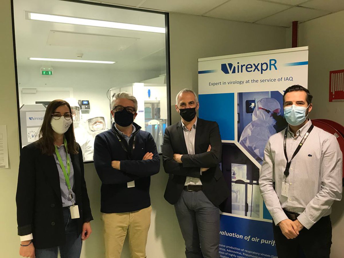 Jean_LucFUGIT's tweet photo. Pour mes travaux sur “Pollution de l’Air &amp; COVID” j’ai rencontré à @Lyonbiopole le Dr Manuel Rosa-Calatrava et son équipe qui ont créé VirexpR pour tester l’efficacité des systèmes de décontamination de l’air/Il faut développer cette approche en investissant ce champ scientifique https://t.co/CNIXKMEud3