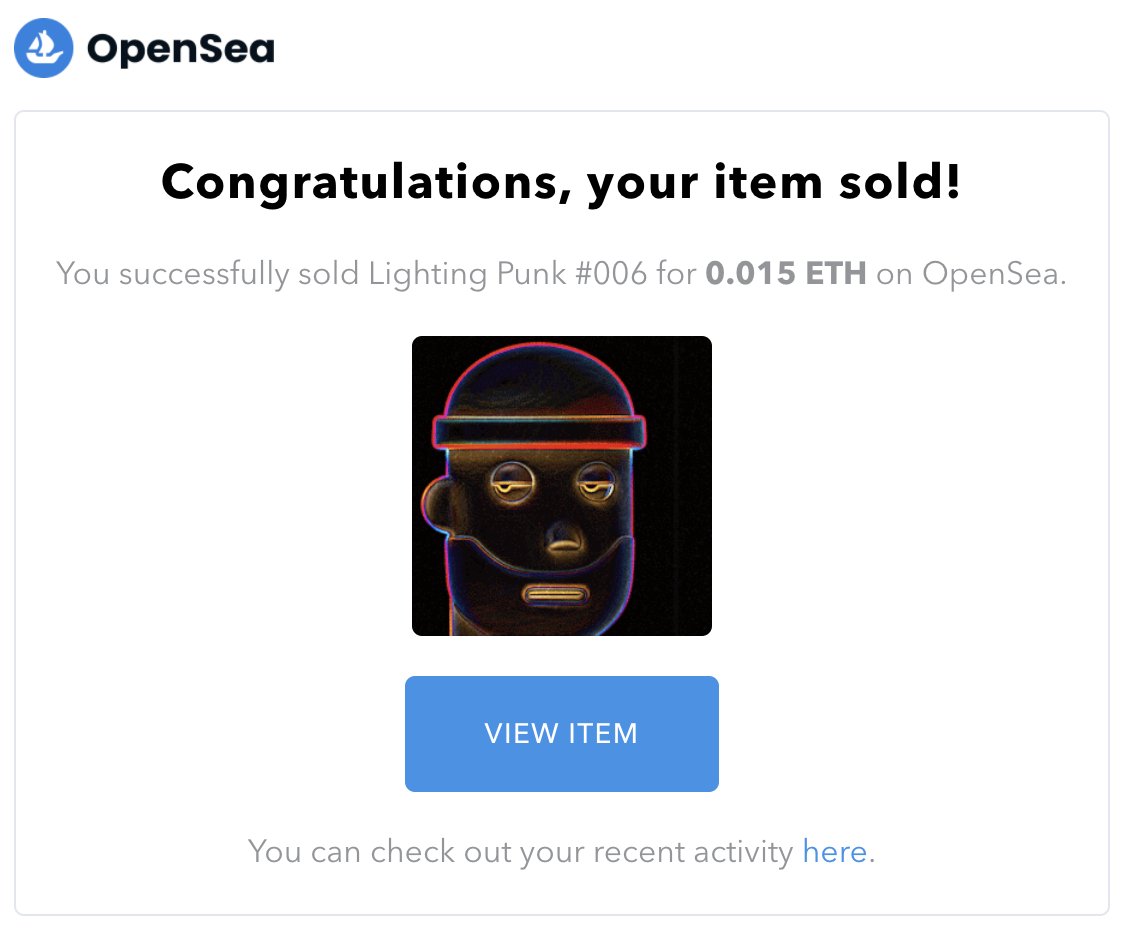 LightingPunks's tweet image. Lighting Punks #006 and #031 sold!!!! LFG! 🔥
