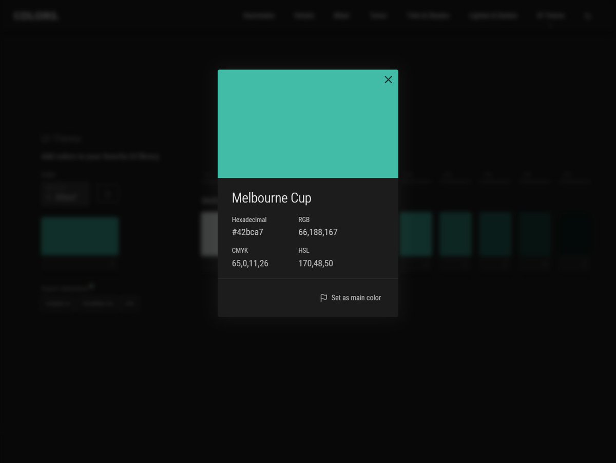 LuigiClaudio's tweet photo. Add the Melbourne Cup color to your @chakra_ui or @tailwindcss theme with https://t.co/apxD9bgSc5
#webdesign #frontend #chakraui #tailwindcss #design #productivity #colortools #colors https://t.co/CF3WMiOs1i