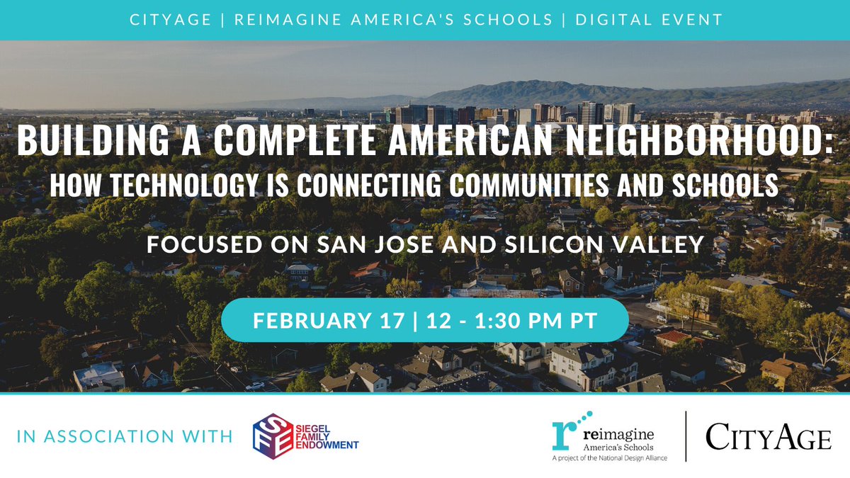 As the pandemic contracts, what will be the new norms in education that support greater opportunities for all students? Reimagine America’s Schools dives deep w/ civic &amp; ed leaders in Silicon Valley on Thursday. <a href="/cityage/">CityAge</a> <a href="/siegelendowment/">Siegel Family Endowment</a> 
reimagineschools.us/building-a-com…