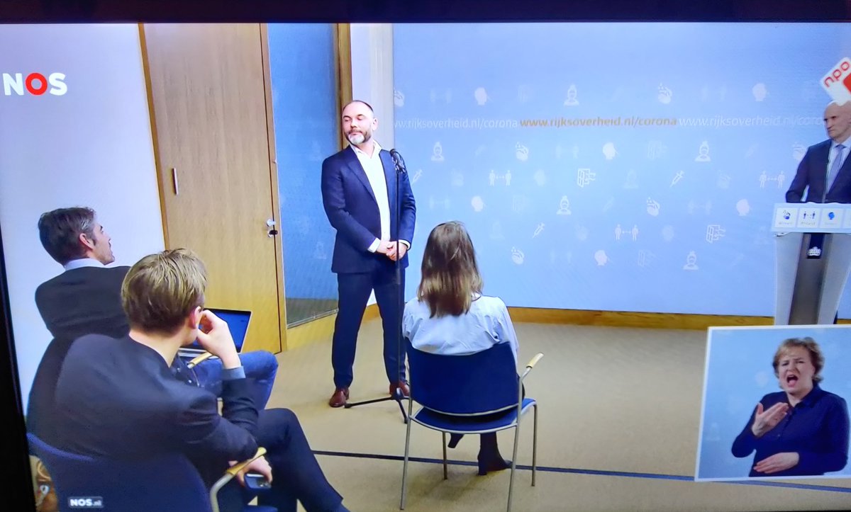 dakraemer's tweet photo. What aria is the dude with the microphone gonna sing once the Dutch health minister is done with the Corona Press Conference? #barihunks https://t.co/oKP3xMqifg