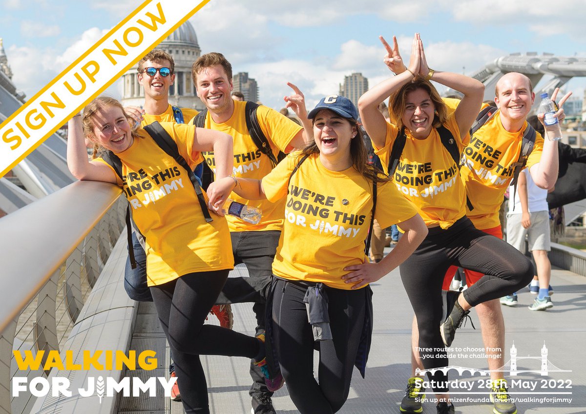 Join us on Saturday 28th May 2022 for a challenge like no other. 

🔗 Sign up at mizenfoundation.org/walkingforjimmy

#MizenFoundation #london #JimmyMizen