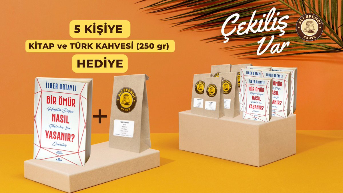 aliefendikahve's tweet photo. 🇹🇷Türk Kahvesi sevenler buraya!

☕️Bu tweeti Rt'leyip beğenen,
☕️ @AliEfendiKahve hesabımızı takip eden

Tam 5 değerli takipçimize, 250 gr Türk Kahvesi ile birlikte İlber Ortaylı'nın "Bir Ömür Nasıl Yaşanır?" eserini armağan ediyoruz. (Son katılım: 20 Şubat) https://t.co/htF4b6eOCQ