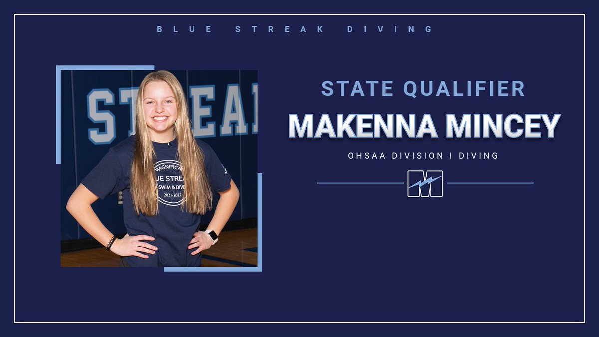 Sophomore Makenna Mincey finished 5th at today's OHSAA Division I District Diving Meet!!! Her finish today secures a spot at the OHSAA Division I State Meet! Way to go Makenna! #magsproud