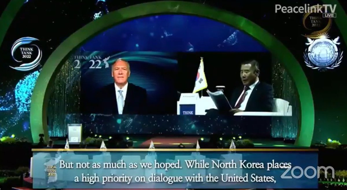 rtmarsh's tweet image. Former US Secretary of State, Hon. Mike Pompeo, being questioned by experts from Korea, Japan and the US about peace and reunification on the Korean peninsula. Universal Peace Federation Think Tank 2022 Forum  #UPF #TT2022