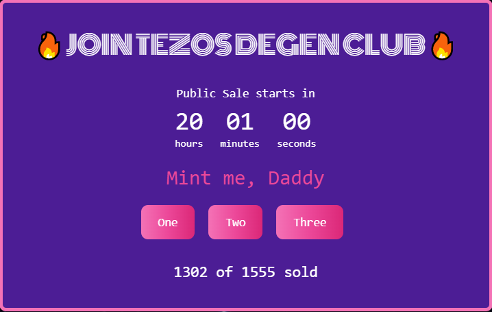 TezosDegenClub's tweet photo. The game is going to end fast.🎮
Grab the opportunity to mint #TDC here: https://t.co/Vl6n49ZLl0

#tezos #tezosnft #NFTCommunity  #OBJKT https://t.co/JObXl3iGjX