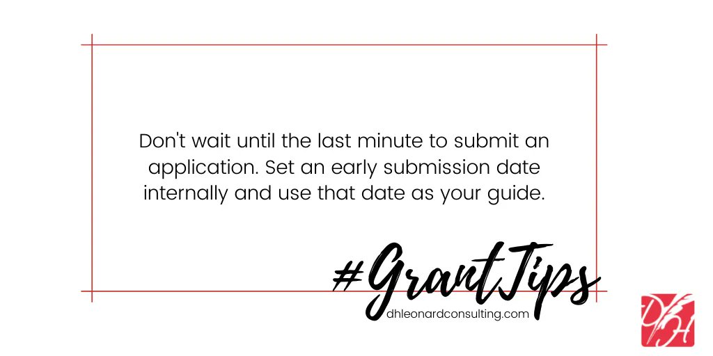 dhlconsult's tweet photo. One way that our team alleviates stress? Submitting early!
What is the earliest you have ever submitted a grant? Share below!
#GrantTip #GrantWriting #GrantSubmission https://t.co/Ynu2ylyWTE