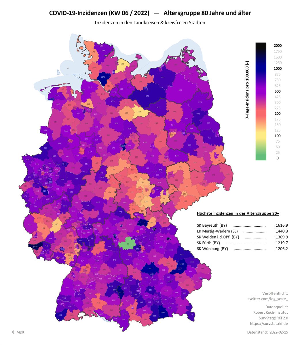 log_scale_'s tweet photo. .
Lokale COVID-19-Inzidenzen (KW 06 / 2022)

Altersgruppen:
     80 Jahre und älter
     Gesamtbevölkerung

Stand: 2022-02-15

Sammelthread

https://t.co/TTWJVZlLPe

#COVID19, #Omikron, #Omicron 
. https://t.co/e2nVuf8W94