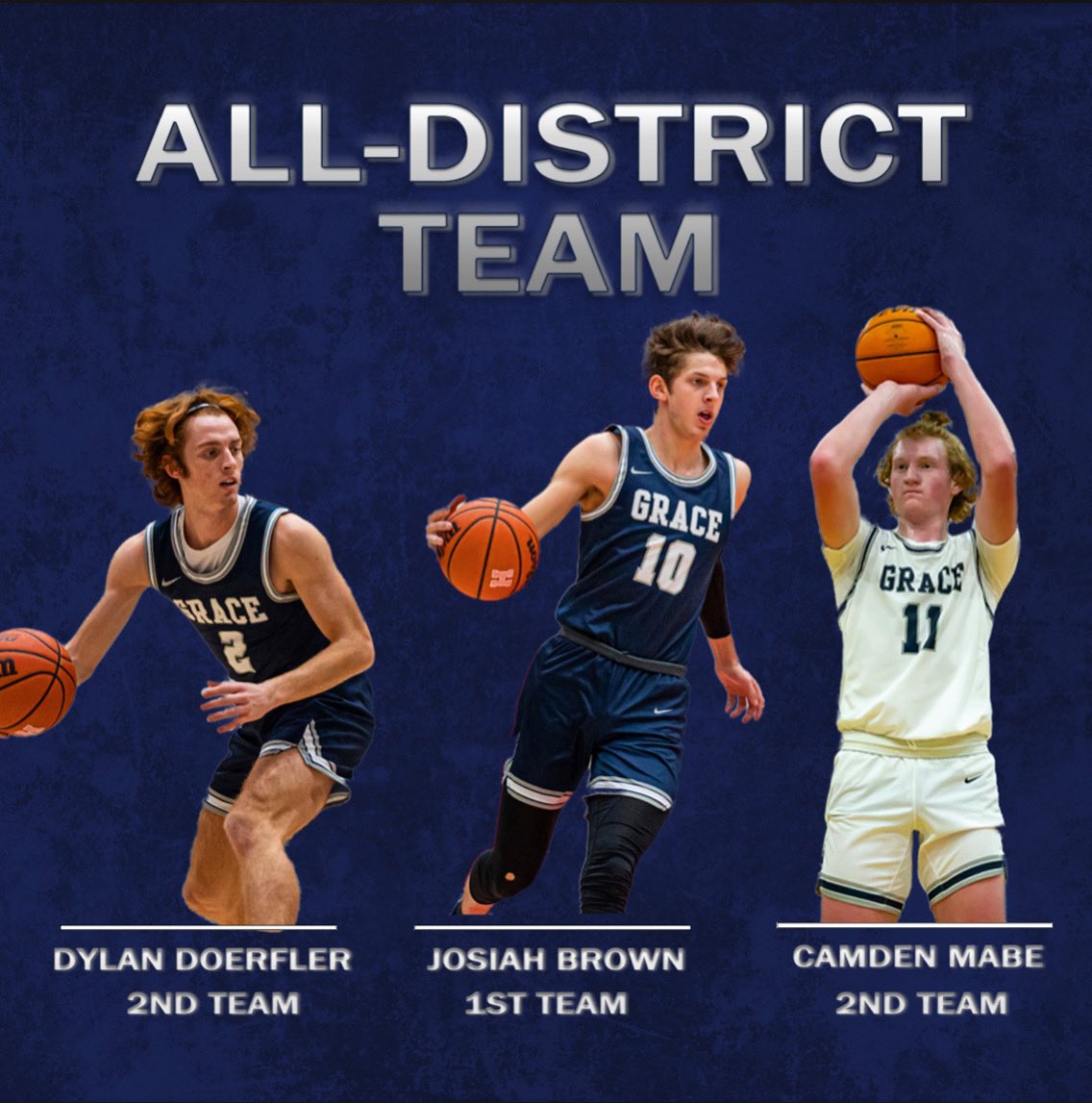 GCARamsMBB's tweet photo. Congratulations to our guys who made the All-District team! 
Josiah Brown made the 1st team.
Camden Mabe and Dylan Doerfler made the 2nd team. 
#EarnEverything https://t.co/bat0ooubIx