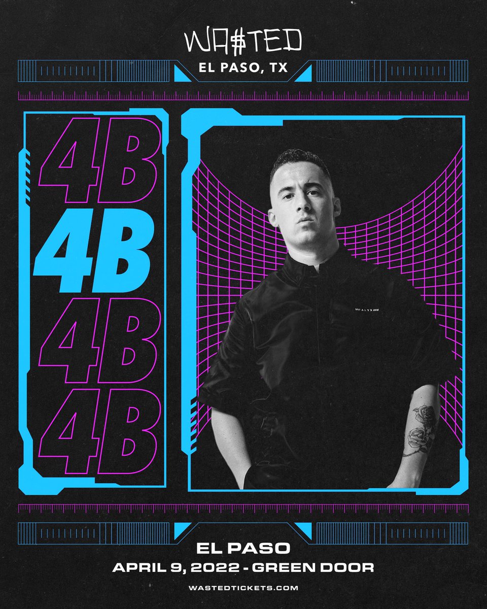 wastedpresents's tweet image. @DJ4B Returns to EL PASO!!!!4️⃣🐝

@GreenDoorEP • 18 &amp;amp; over 
Saturday, April 9th 

Tickets available on our website 🤟🏼