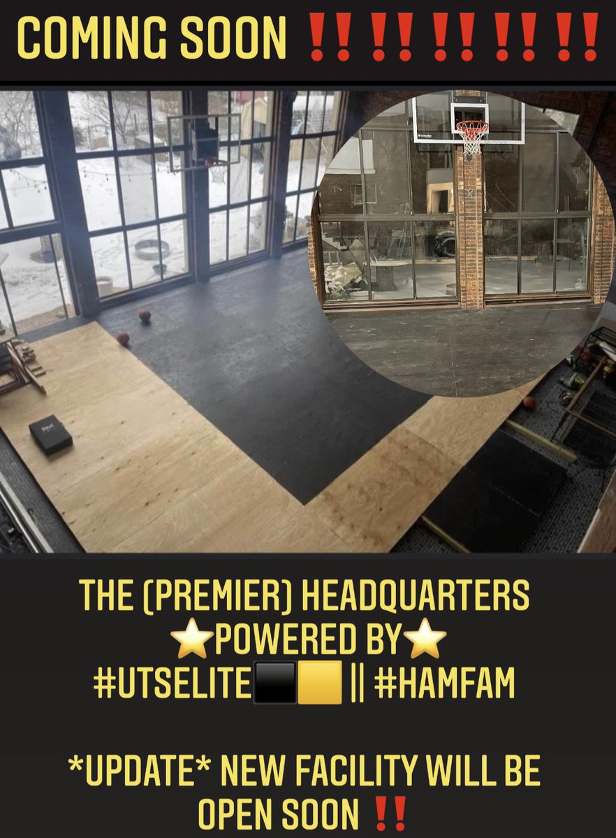 TheCEO_UTS's tweet photo. The (Premier) Headquarters
⭐️Powered By⭐️
#UTSElite⬛️🟨 || #HamFam
*Update* New Facility will be open SOON ‼️ https://t.co/lKF3MBdohW