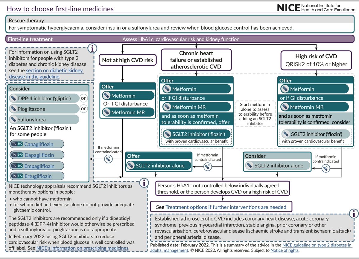 DrRaniKhatib's tweet image. New @NICEComms T2D guidelines can be found here:
nice.org.uk/guidance/ng28

Visual summary is here:
