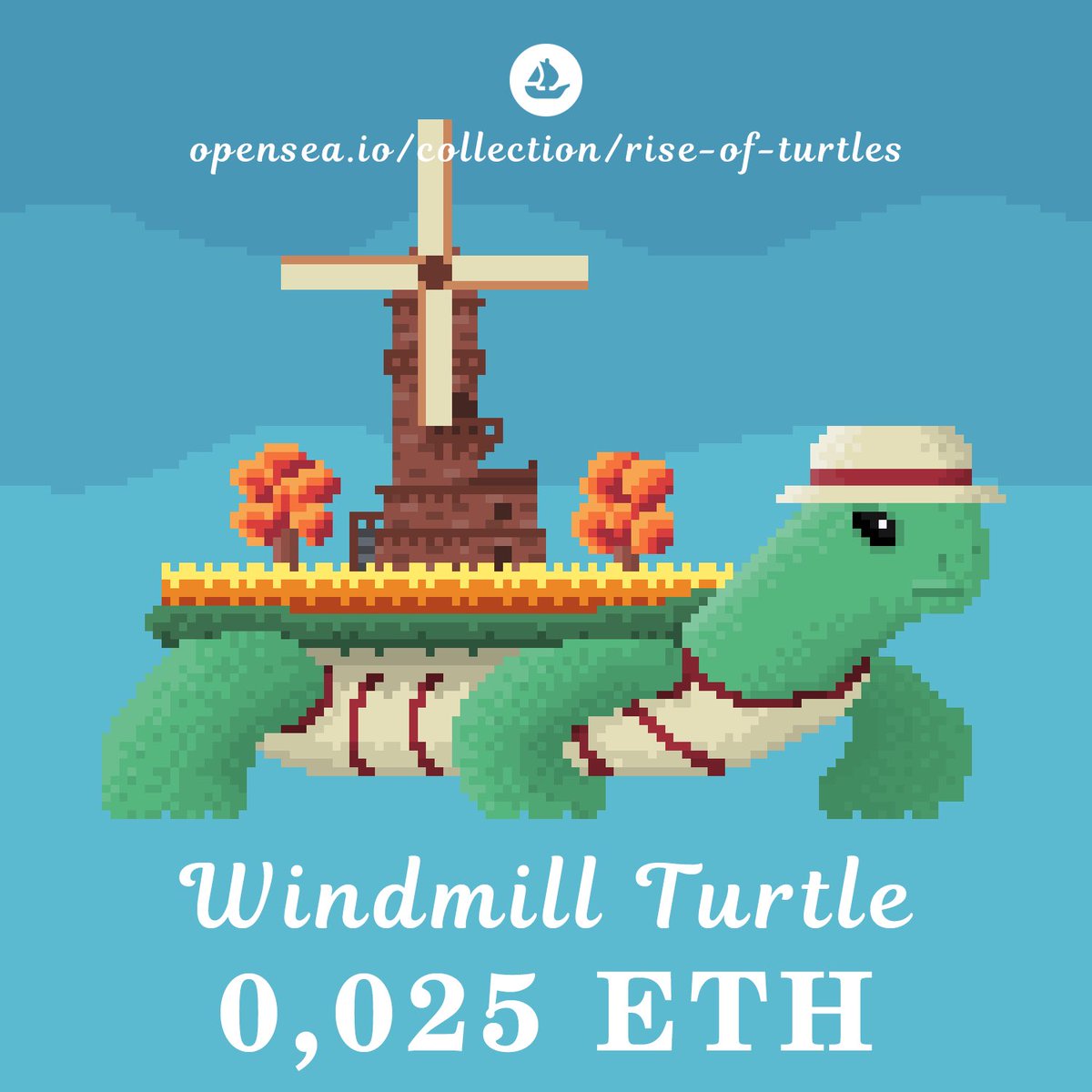 riseofturtles's tweet photo. Windmill turtle is now on sale at opensea. #opensea #nft #nftartist #btc #Ethereum https://t.co/cT46ErbPSZ
