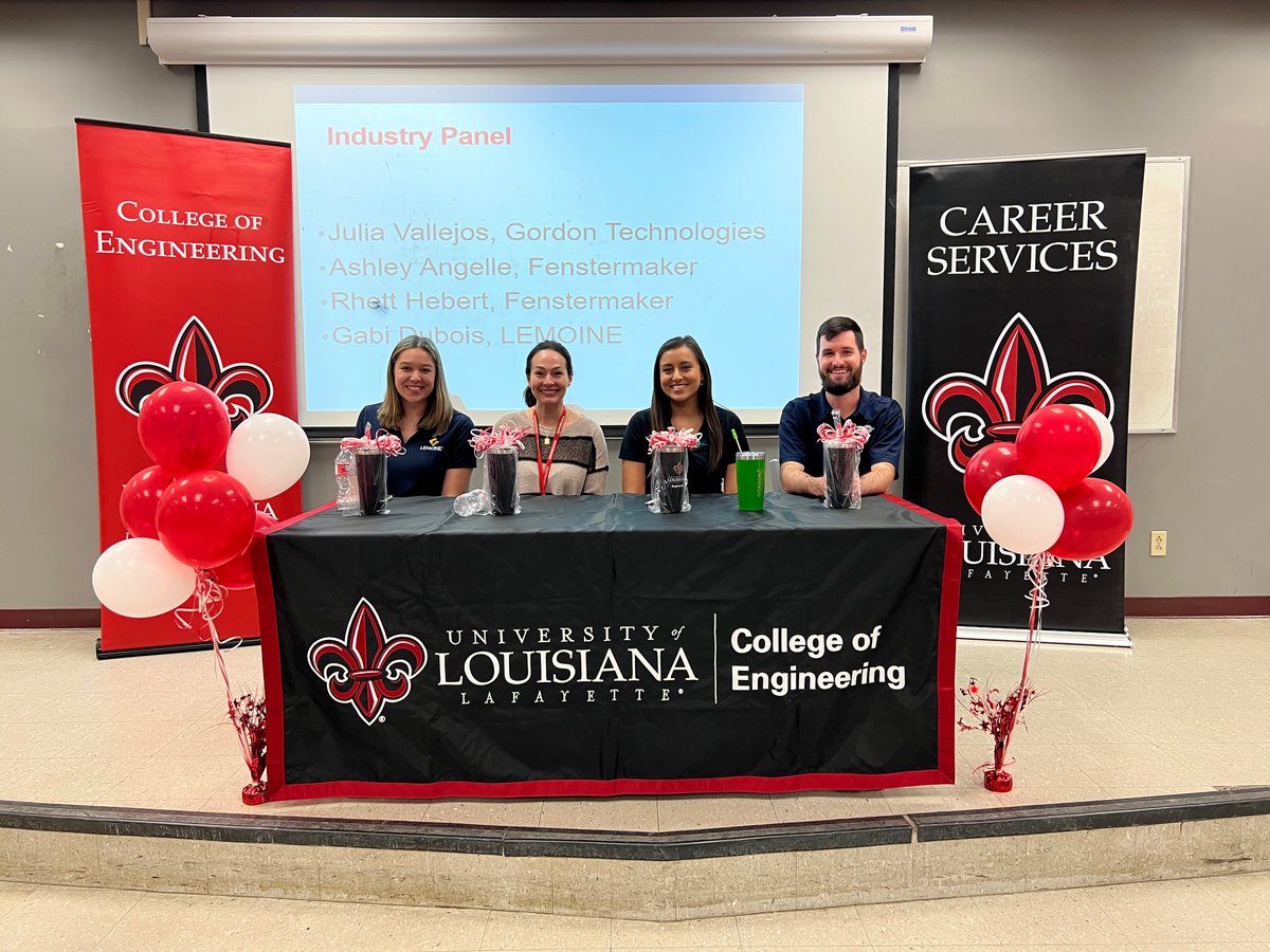 gordonmwd's tweet photo. Gordon participated in @ULLafayette's panel discussion as we took questions and shared valuable industry insights to prepare the graduates for tomorrow's STEM Career Fair! We are proud to recruit from our local community as we usher in the next generation of leaders. #Hiring #MWD https://t.co/t9UFLoonH3