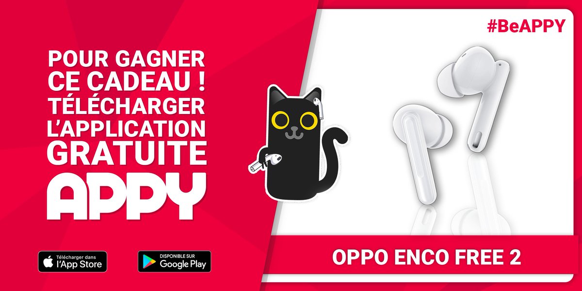 🔥 CONCOURS 🔥
Cette semaine APPY t'offres les OPPO Enco Free 2 !
Profitez d’un son de haute qualité avec 30 heures d'autonomies, sans fil et à réduction de bruit adaptative
Le tout est à gagner sur APPY 🔥

Bonne chance
voici le lien de l'app : linktr.ee/beappy

#beappy