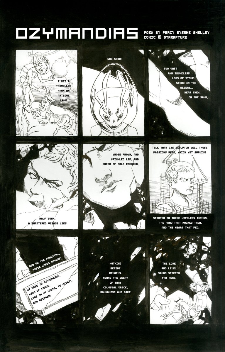 adapted a shakespeare poem & ozymandias into comics a while back for class 