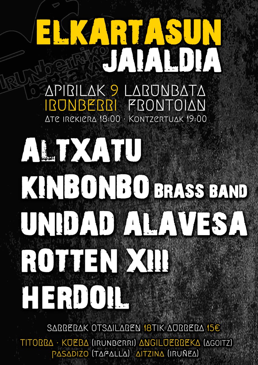 ELKARTASUN JAIALDIA

Apirilak 9, Irunberri. 💥