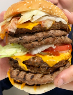 0xchuckk's tweet photo. and yes you should always get 2 burgers at a time so you can do things like this https://t.co/FFPREPrras