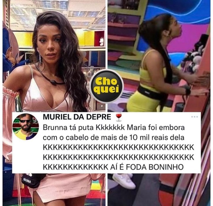 eu_princess23's tweet photo. Cês viram isso? Hahaha campanha: Maria, devolve o cabelo da Bruna 🤣🤌🏾 #bbb22 #bbb #MariaExplusa Bruna https://t.co/7QbMRYsysY