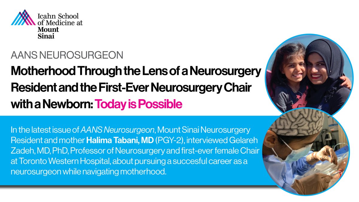 It's possible to be a mom with a successful career in <a href="/neurosurgery/">Neurosurgery</a>! 👩‍🍼 PGY2 Neurosurgery Resident <a href="/hali_tab/">Halima Tabani</a> reflects on motherhood as a trainee while interviewing <a href="/gelarehzadeh/">gelareh-zadeh</a>, neurosurgeon and researcher/scientist at <a href="/UofTNeuroSurge/">University of Toronto Neurosurgery</a>. Read in <a href="/AANSNeuro/">AANS</a>: bit.ly/34KkiZR
