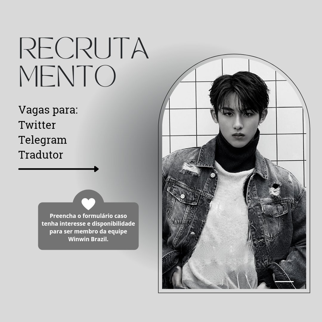 BrazilWinWin's tweet image. 🐥 | Yunqis, a Winwin Brazil está abrindo vagas para algumas funções dentro da Fanbase. Clique no link do formulário e confira quais vagas estão disponíveis, caso você tenha disponibilidade e interesse preencha o formulário e seja uma/um candidata(o).

🔗: forms.gle/snzV1YS64pazaa…