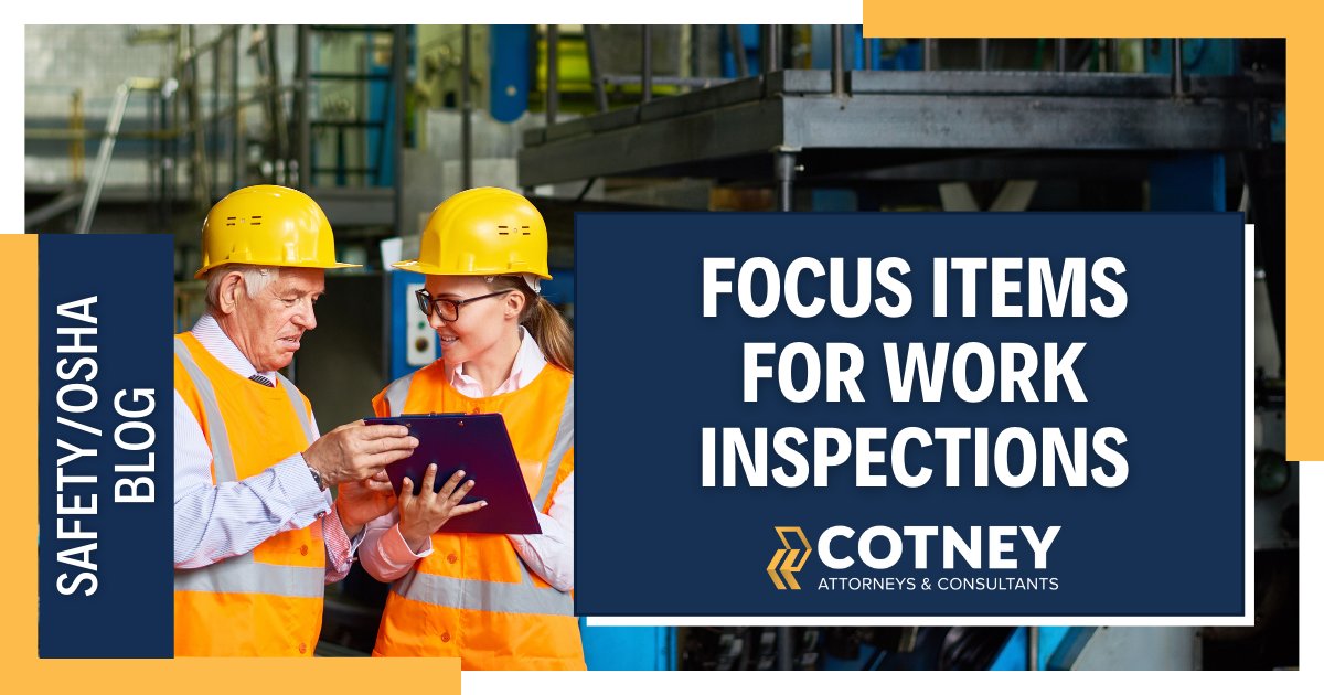 Inspections should be conducted each day before work begins. While many work areas remain the same day after day, many others are constantly changing. Therefore, it is important to inspect both daily.
Read more:
cotneycl.com/focus-items-fo…