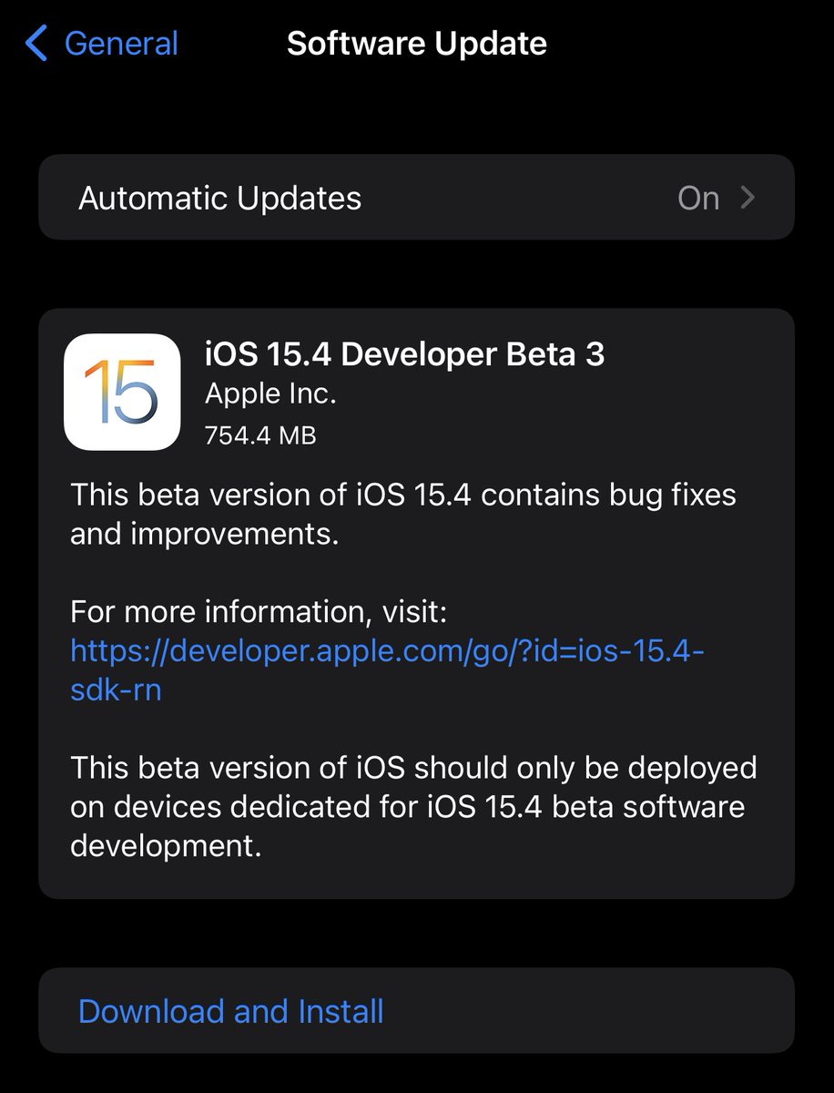 MaxdMerc's tweet image. iOS 15.4 Developer beta 3

#iOS154DevBeta3

#Apple #iPhone #iOS