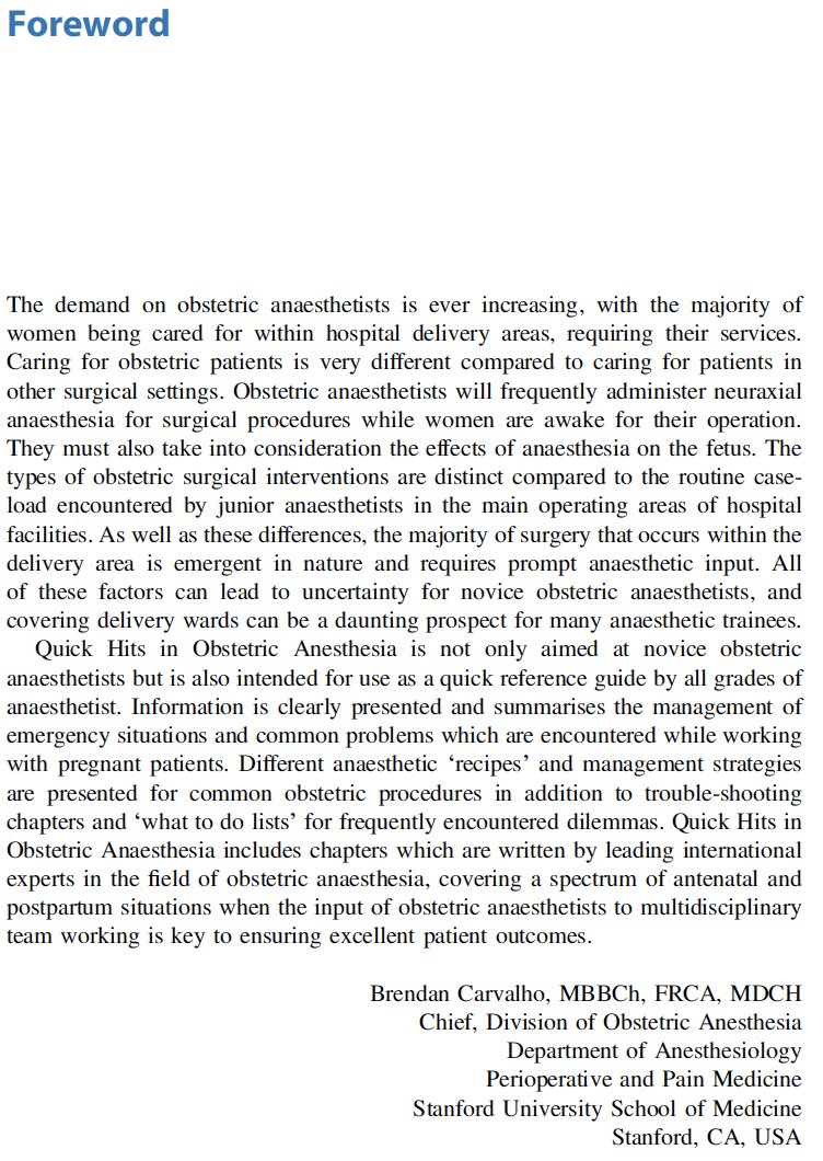 StanfordOBAnesthesia (@stanford_obanes) on Twitter photo Congrats <a href="/PervezSultanMD/">Pervez Sultan</a> and <a href="/roshanagf/">Roshan Fernando</a> and Dr. Phillips for publishing their book:
➡️ 'Quick Hits in Obstetric Anesthesia'
➡️ 73 Chapters covering almost everything encountered by obstetric anesthesiologists of all grades
➡️ International authors
➡️ #OBAnes
Foreward by <a href="/CarvalB/">Brendan Carvalho, MD, FRCA 🇺🇸🇿🇦🇵🇹</a> Congrats <a href="/PervezSultanMD/">Pervez Sultan</a> and <a href="/roshanagf/">Roshan Fernando</a> and Dr. Phillips for publishing their book:
➡️ 'Quick Hits in Obstetric Anesthesia'
➡️ 73 Chapters covering almost everything encountered by obstetric anesthesiologists of all grades
➡️ International authors
➡️ #OBAnes
Foreward by <a href="/CarvalB/">Brendan Carvalho, MD, FRCA 🇺🇸🇿🇦🇵🇹</a>
