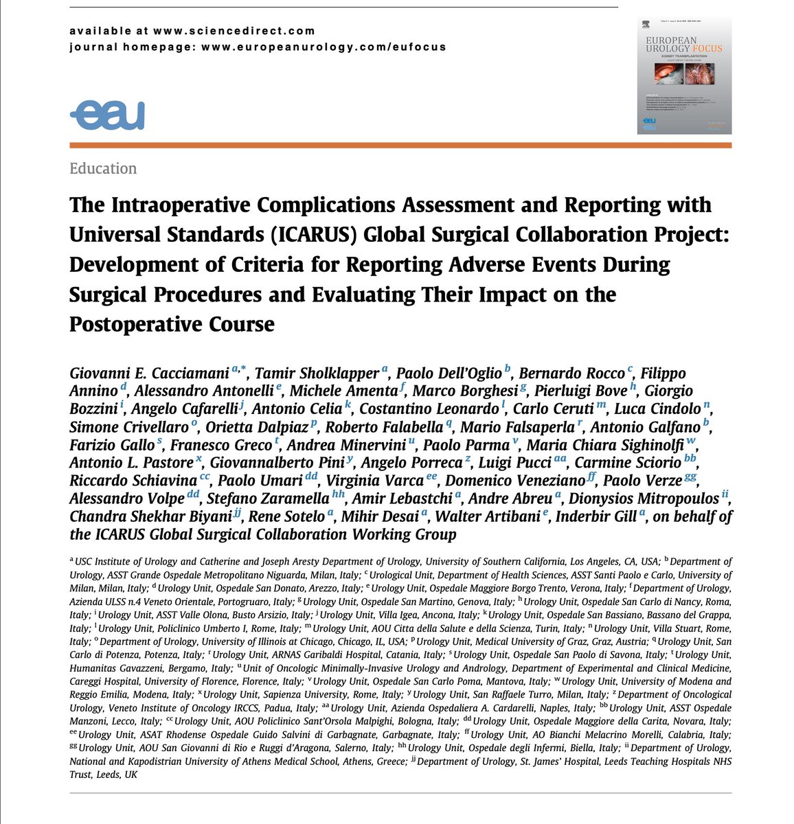 ICARUS_collab's tweet photo. 1️⃣3️⃣ Criteria are developed for improving global understanding of iAEs and thus improve the ability to counsel patients on surgical risk
What's next? >> @ICARUS_collab Global Assessment in all the surgical specialties 🌍
🔗https://t.co/1x8KBQLfcJ
@me4_so @EurUrolFocus https://t.co/1s7A4HMAOR
