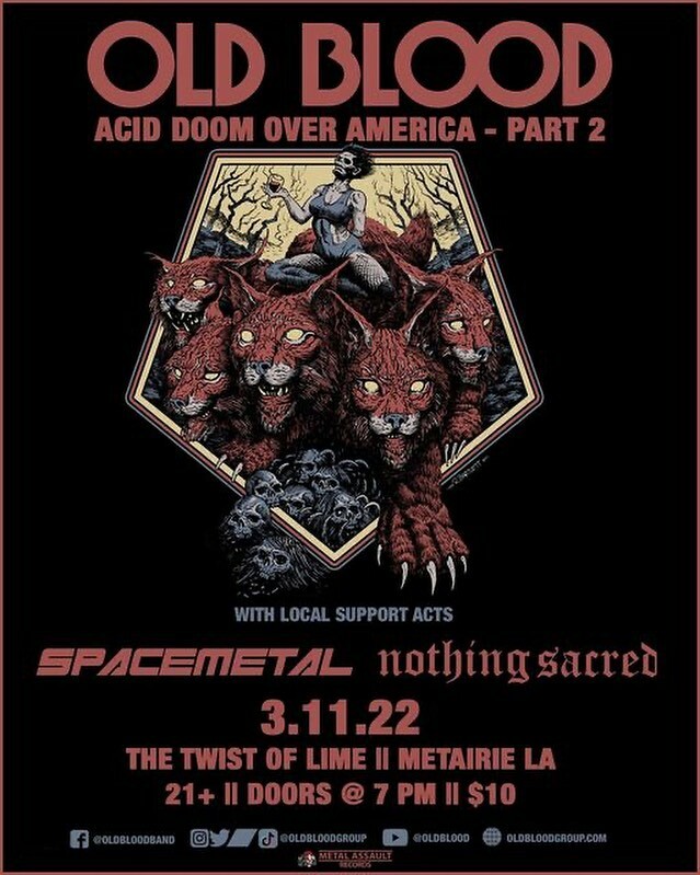 SpaceMetalNOLA's tweet photo. We are stoked to be opening up for @oldbloodgroup at their local tour stop, along with our friends in @nothingsacrednola ! Gonna be an awesome night at @thetwistoflime #spacemetalnola #oldbloodgroup #nithingsacrednola https://t.co/EiC6p064r1 https://t.co/iRznLnuTkP