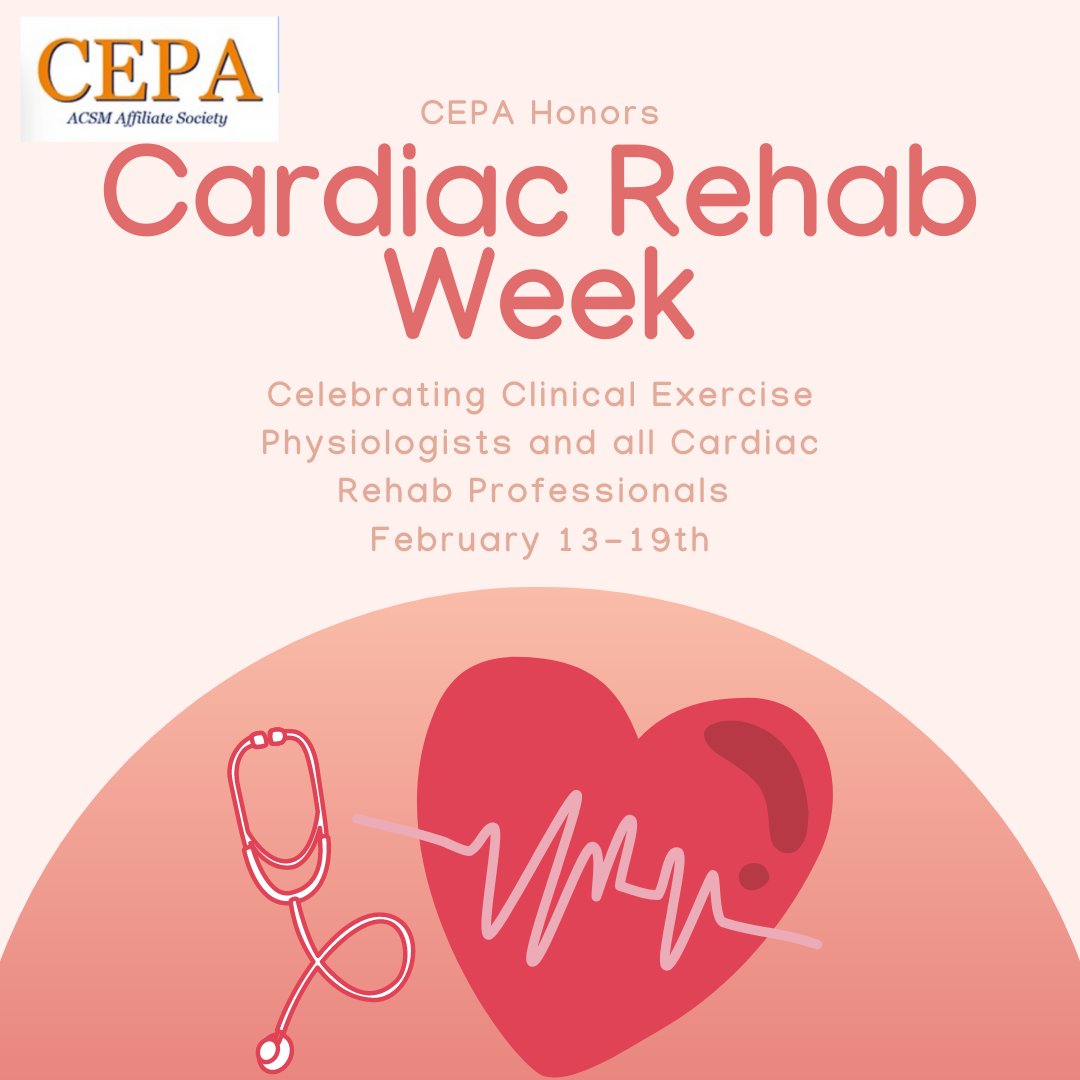 CEPAupdates's tweet photo. In honor of #CRWeek2022, we want to call attention to the role of cardiac rehabilitation in reducing the potentially devastating effects of heart disease. 

Thank you Clinical Exercise Physiologists for all you do!

#acsmcepa #aacvpr #acsm #acc #aha #cardiotwitter https://t.co/WWUaEx8QpV