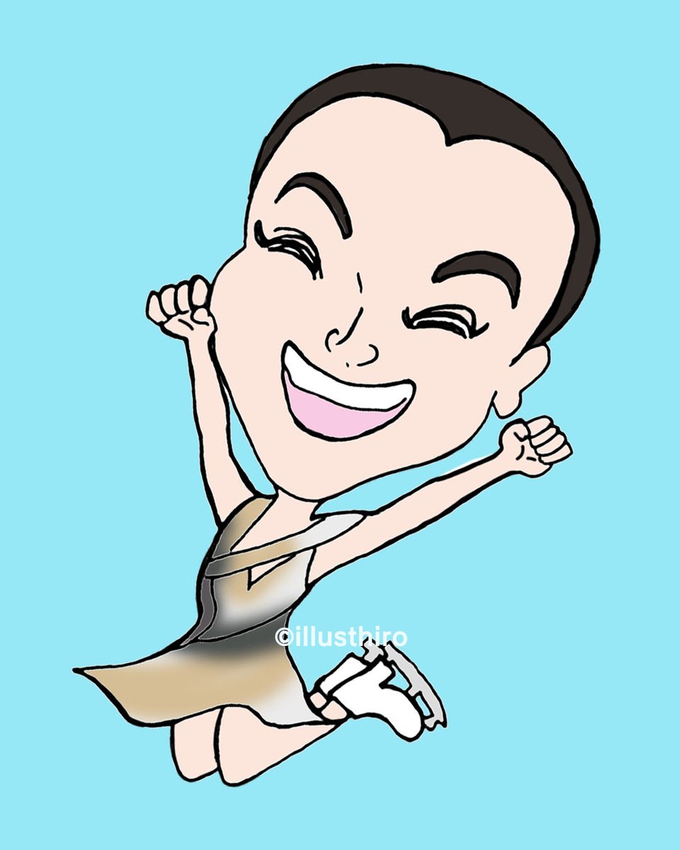 HiroIllust's tweet photo. #��本花織 選手、爽快な演技で混沌とした女子SPをいい感じでまとめてくれました。フィギュアスケート 、スピードに勝る魅力なし！フリーも頑張ってください。
#beijing2022 #Kaorisakamoto #figureskating #caricature #illustration #illust #drawing https://t.co/85Hg0OKUfB