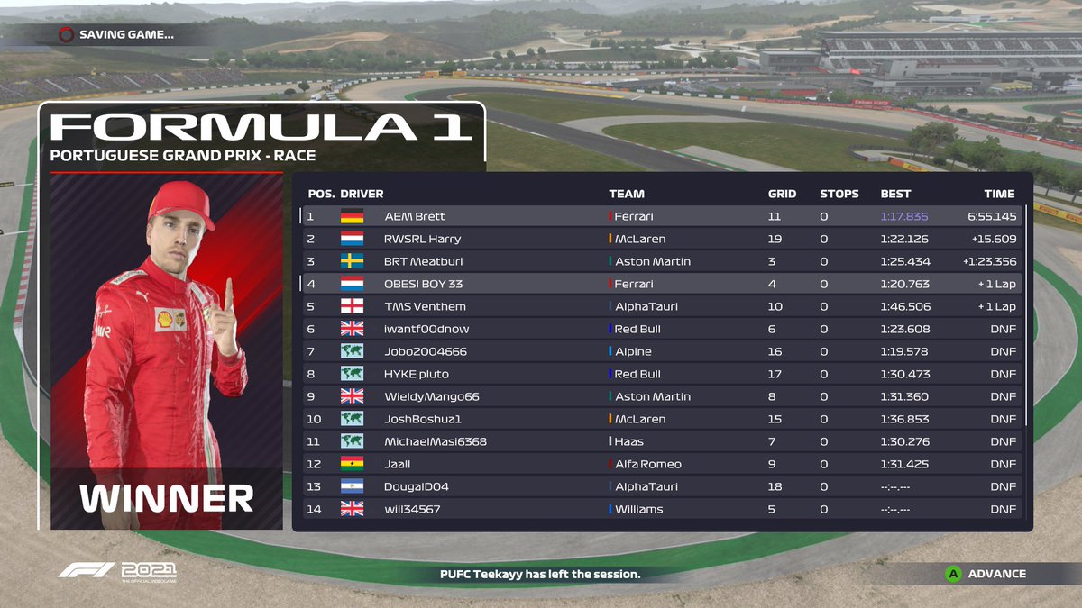itfcbrett's tweet photo. Beyond delighted to win my first ever drivers championship tonight on Night 1 of the @BBCF1League Demo Derby. Some brilliant strategy decisions made by myself helped me out with some class wins and podium. I’d like to dedicate this to the humble king, @Carsey0111 #BN19 @Team_AEM https://t.co/AblJvpcctf