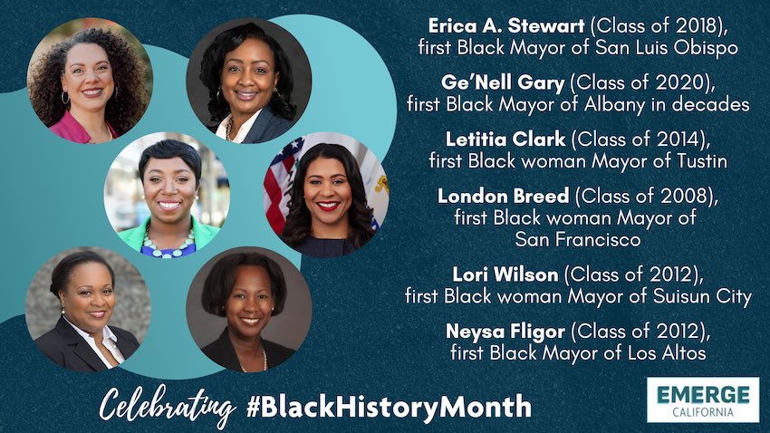 LetitiaCClark's tweet image. In good company with @EmergeCA sisters near and far! Thank you for blazing the trail! #BlackHistoryMonth