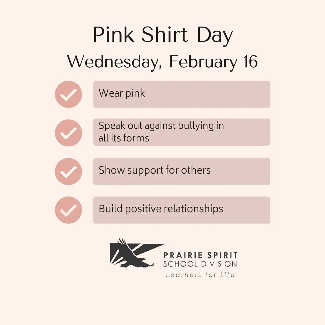 Join with other schools and offices across Canada in marking Pink Shirt Day and take a stand against bullying. We can make a difference together! #pssdprideandjoy