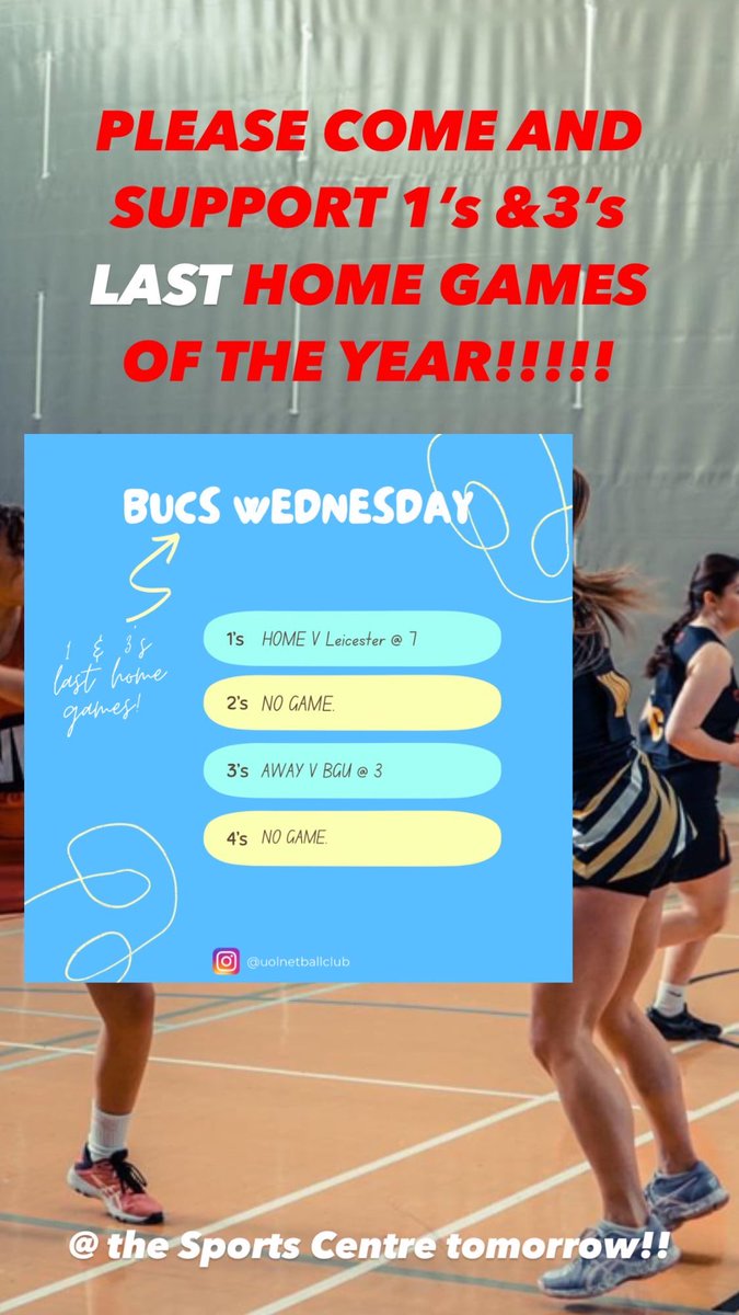 Please come and support our matches tomorrow!!