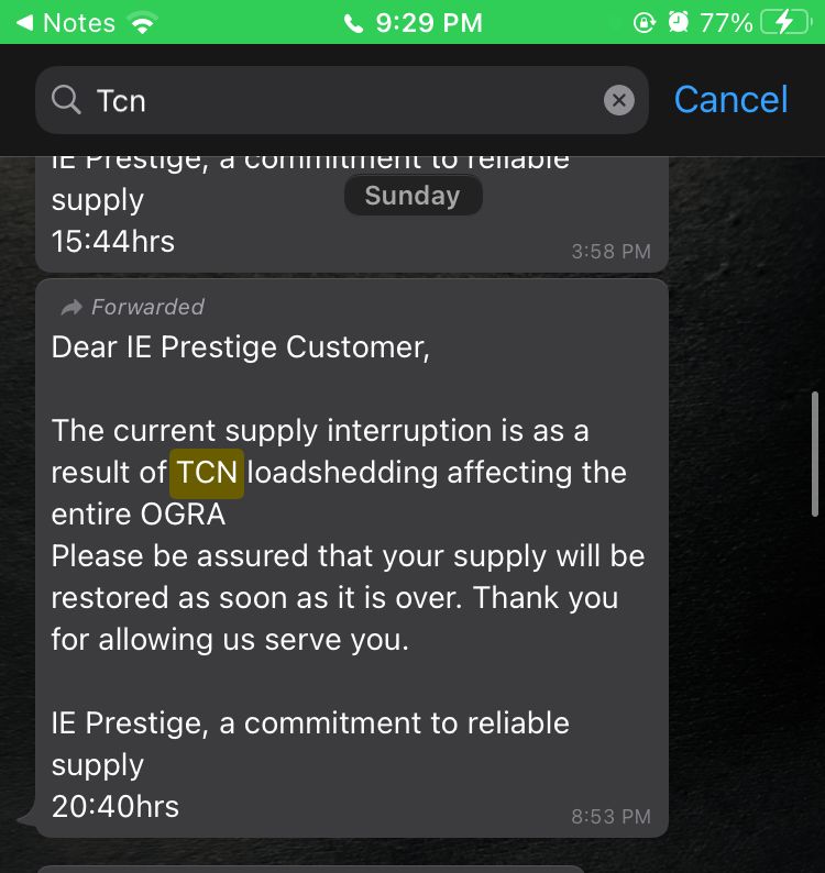 ayopre's tweet photo. @TCN_NIGERIA @NERCNG 
Can @IkejaElectric kindly explain why they are always using @TCN_NIGERIA as an excuse to switch off electricity. How do I say I am a premium customer paying almost N70 per unit for better power supply and I have spent the better part of 2 weeks in darkness? https://t.co/u4d1KmQUwW