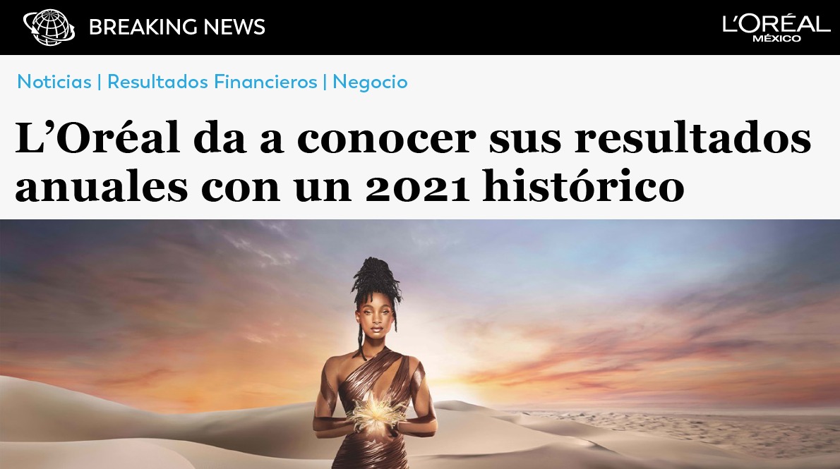 ¡Conoce nuestros resultados anuales! 🎊 
🗓️ Vivimos un año histórico este 2021 en <a href="/LOrealGroupe/">L'Oréal Groupe</a>  , con el doble del crecimiento del mercado de la belleza 💫 
Ver info completa 👉 spr.ly/6014KTTre
#weareloreal